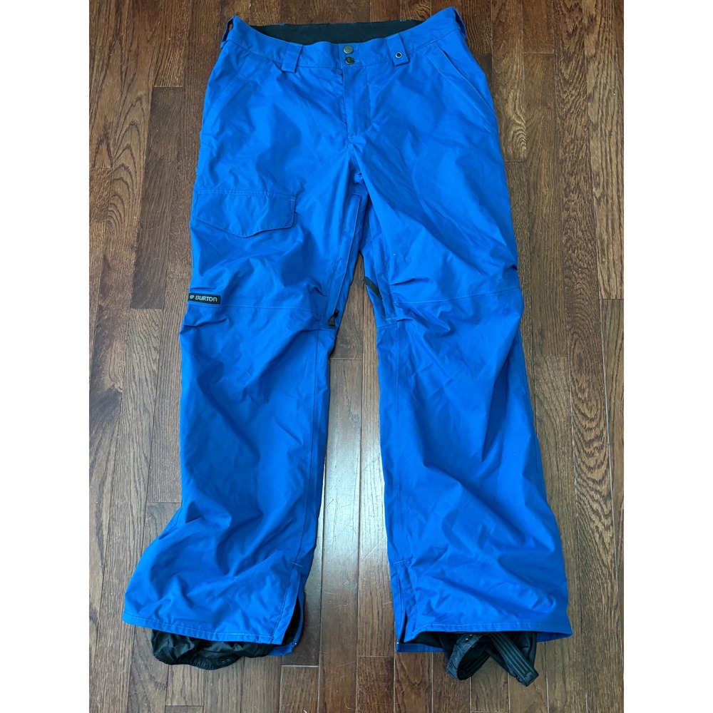 Burton The White Collection DryRide Snowboard Pants Mens Large Blue Ski Cargo